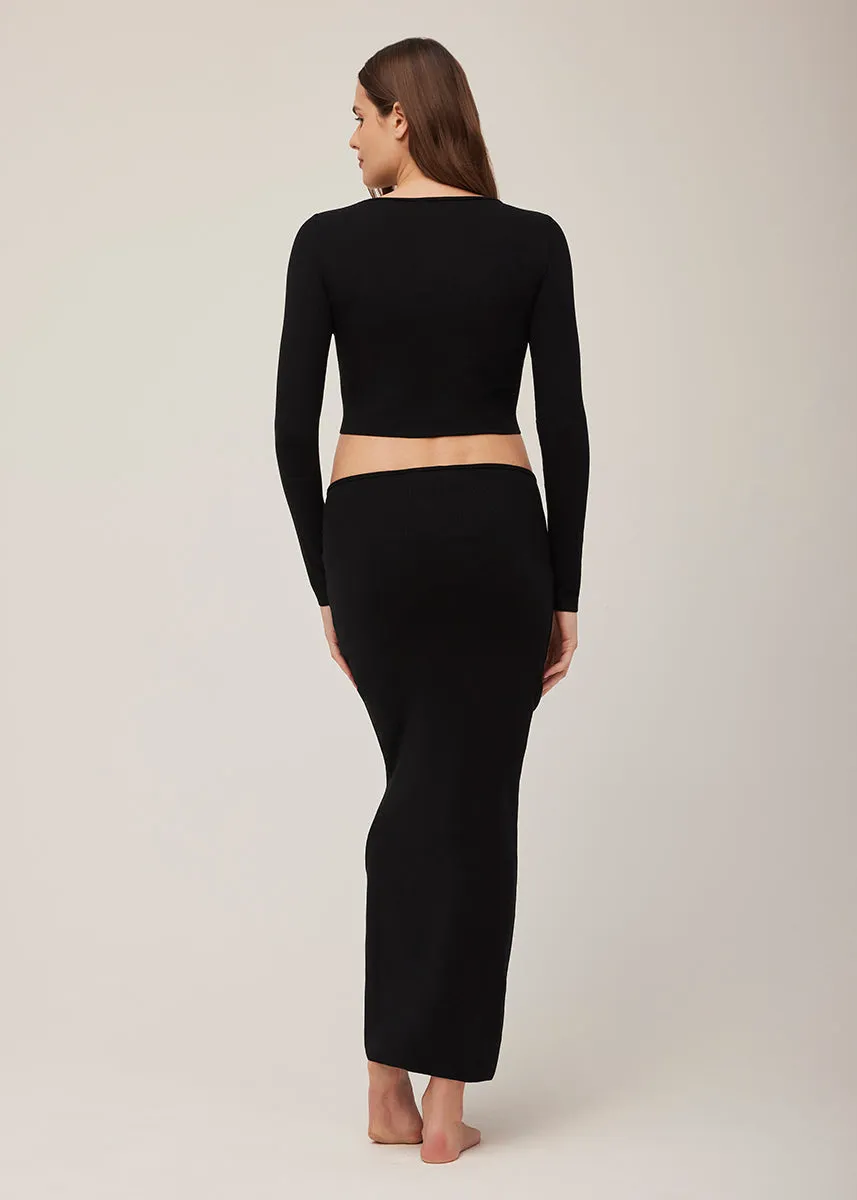Soft Rib Maxi Skirt