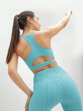 Teal Blue Snatched Sports Bra