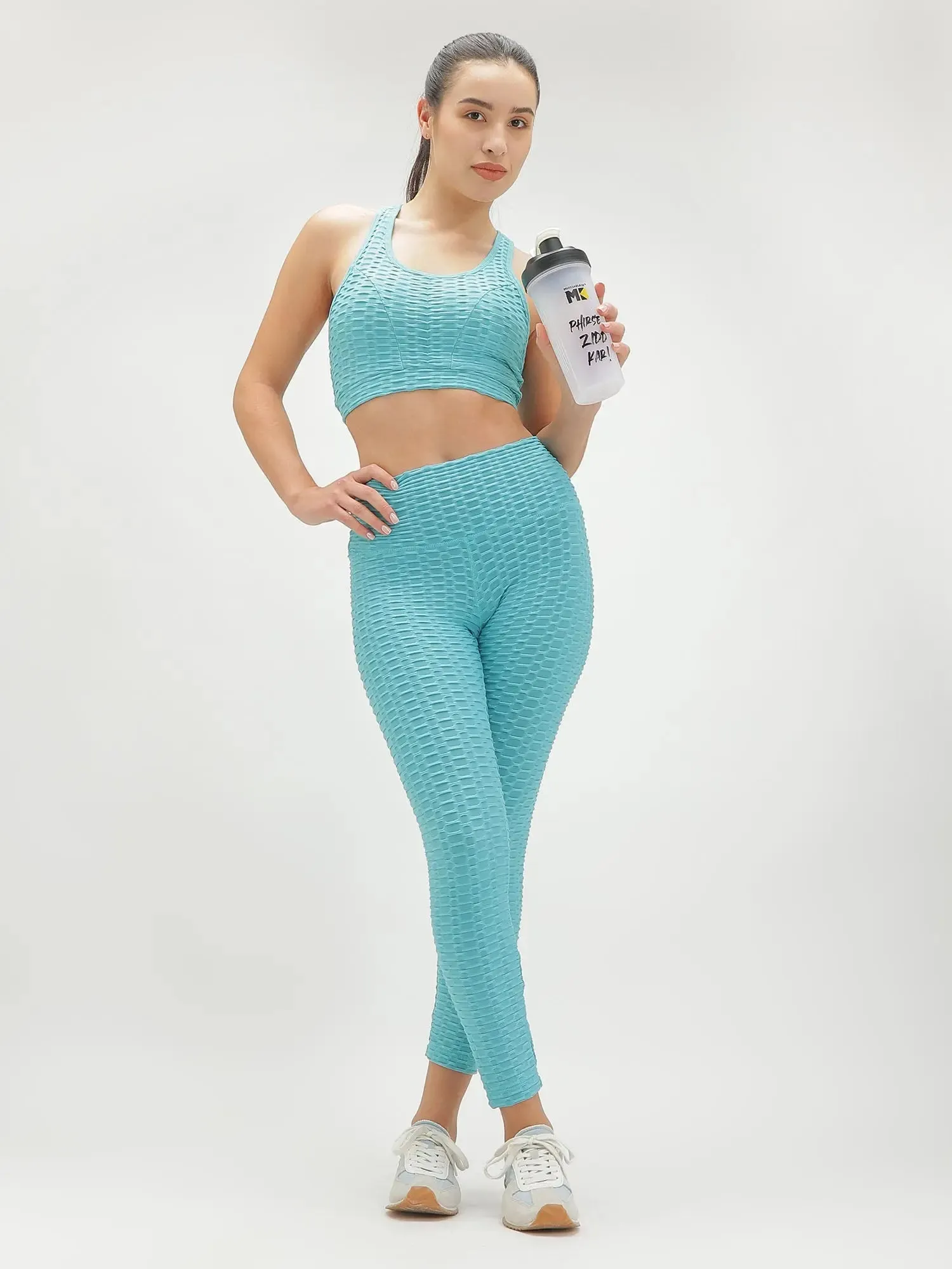 Teal Blue Snatched Sports Bra