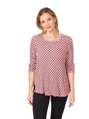 Tianello Honeycomb Knit Jersey "Martha" Blouse-(Oversized Fit)-Pretty Pink size M,XL