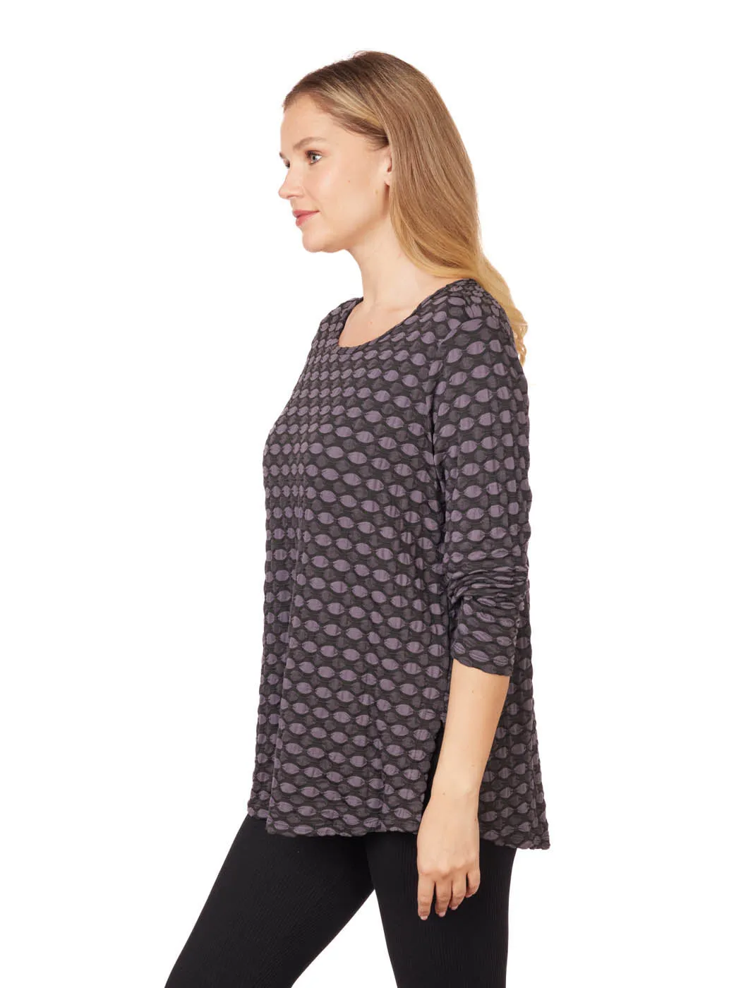 Tianello Honeycomb Knit Jersey "Martha" Blouse-(Oversized Fit)-size XS,S