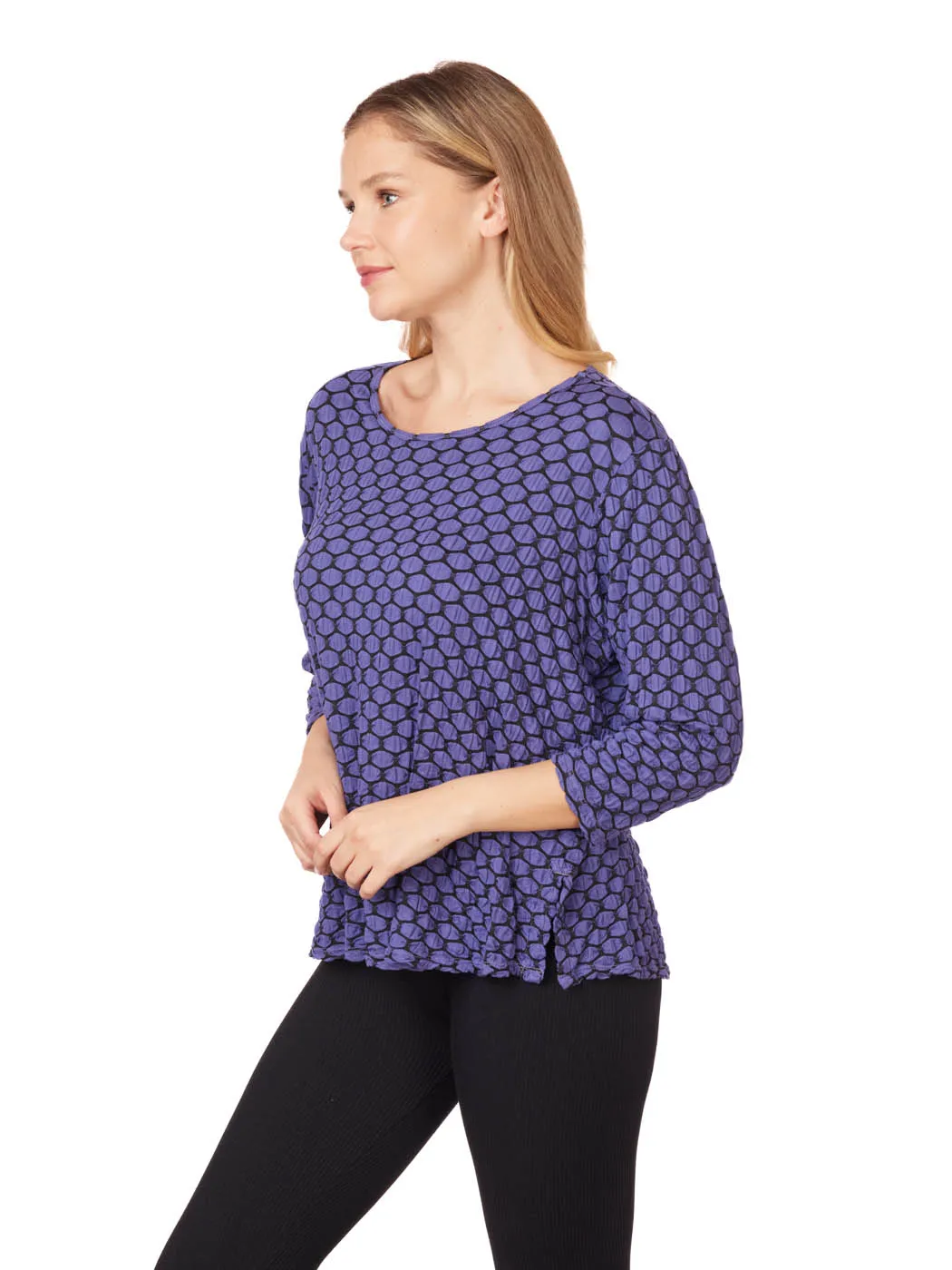 Tianello Honeycomb Knit Jersey "Martha" Blouse-(Oversized Fit)-size XS,S