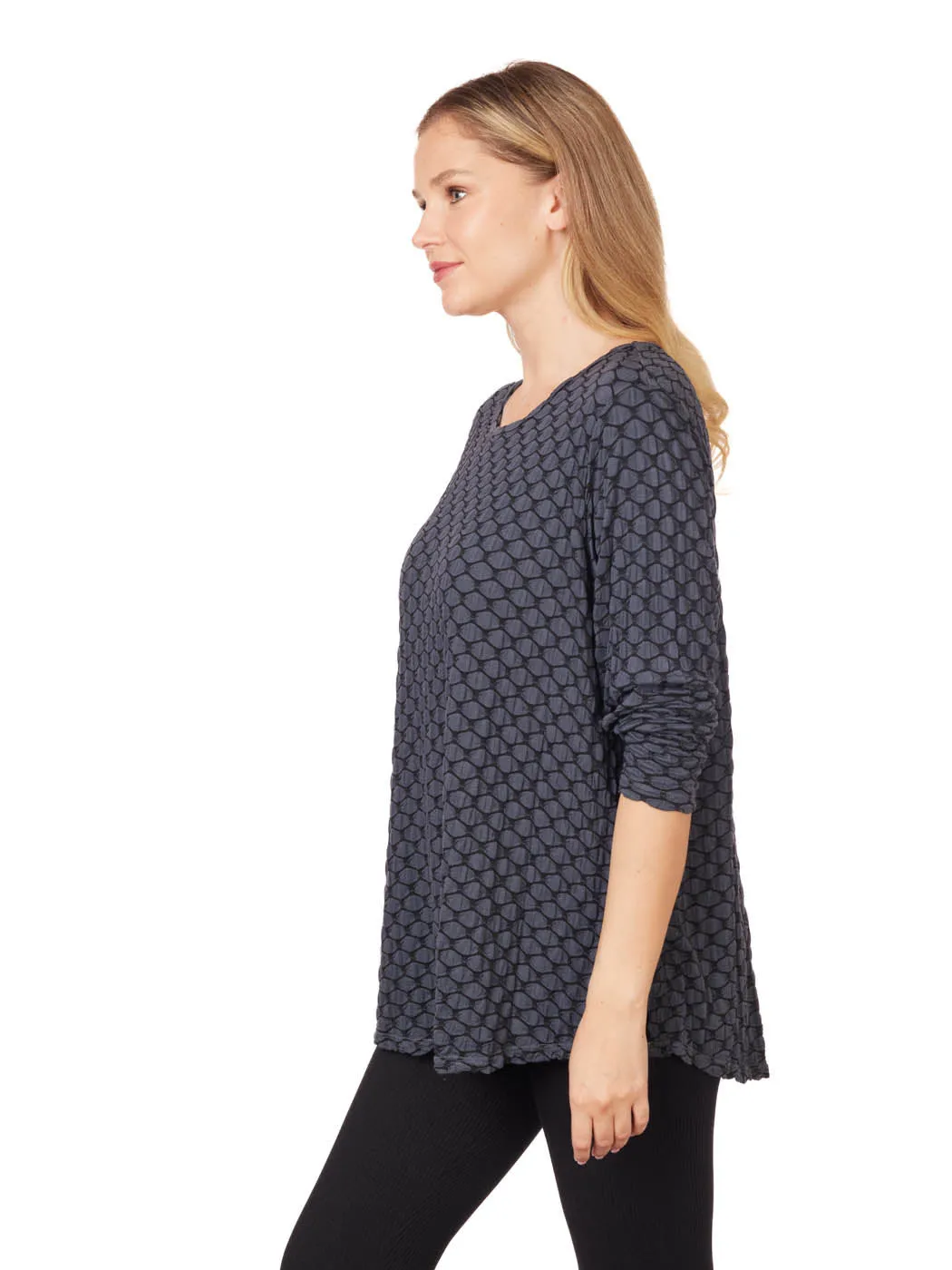 Tianello Honeycomb Knit Jersey "Martha" Blouse-(Oversized Fit)-size XS,S