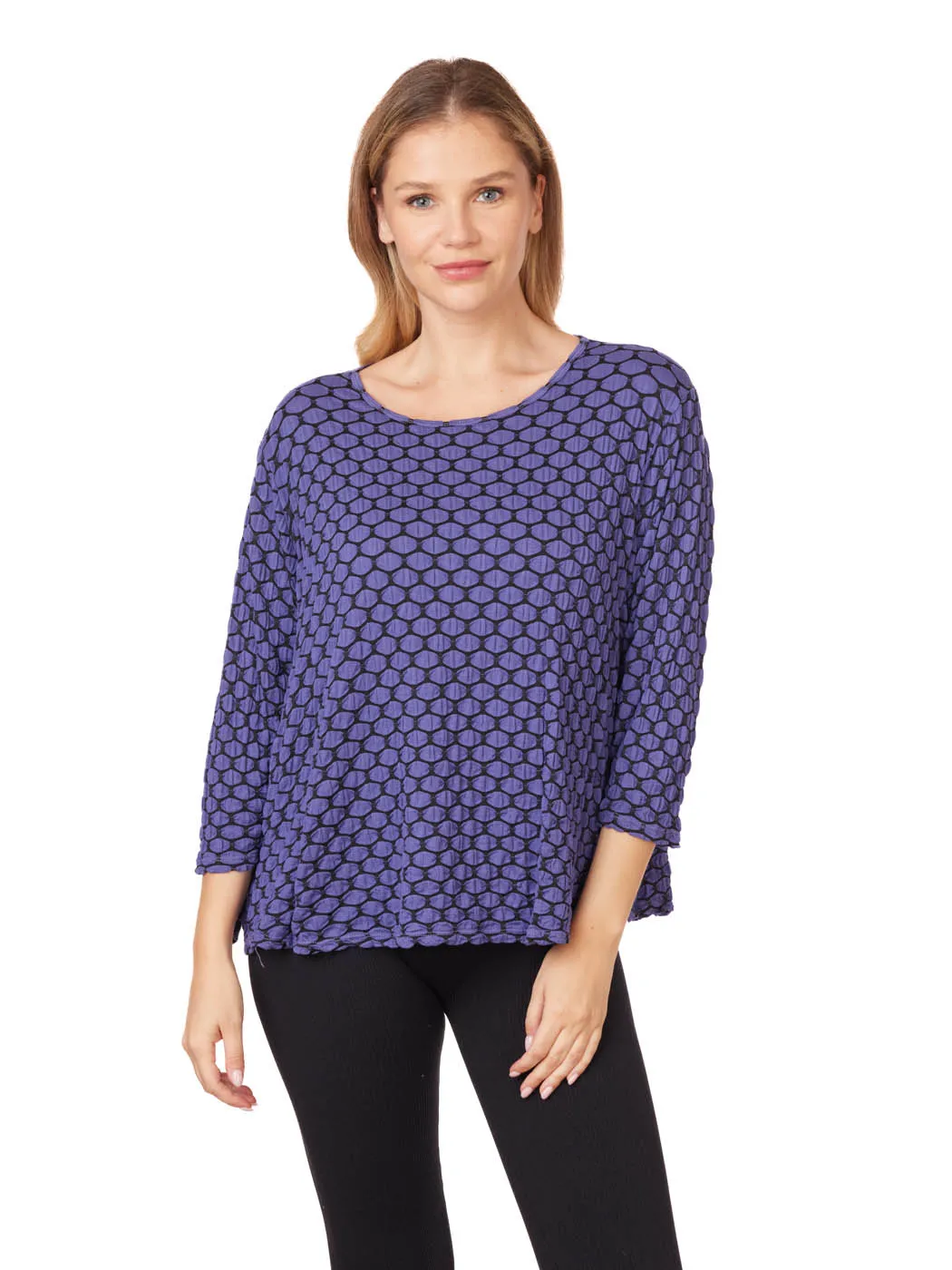 Tianello Honeycomb Knit Jersey "Martha" Blouse-(Oversized Fit)-size XS,S