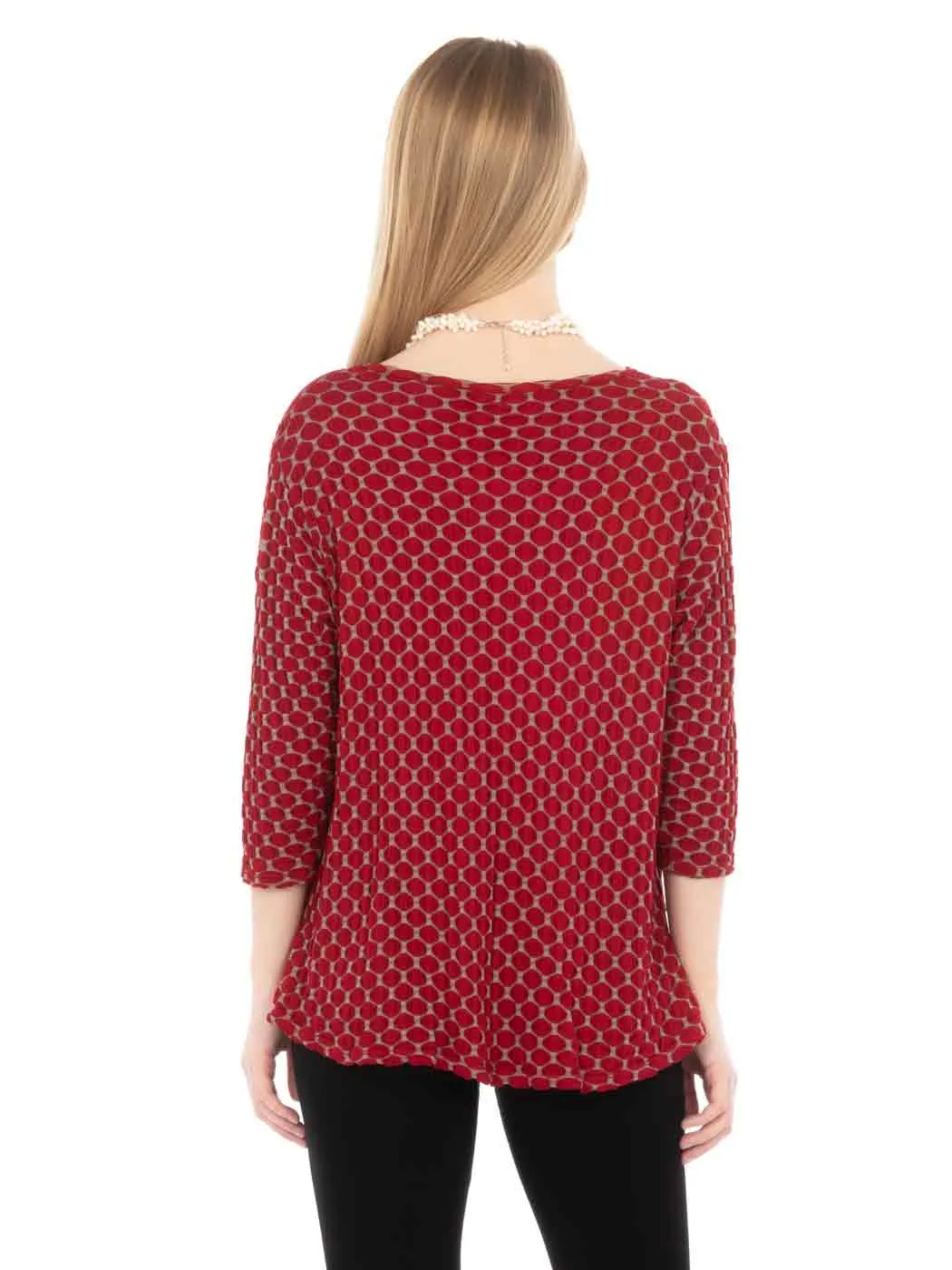 Tianello Honeycomb Knit Jersey "Martha" Blouse-(Oversized Fit)