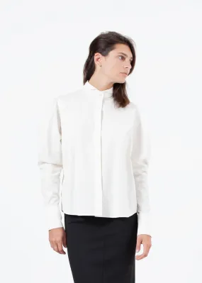 Trim Collar Poplin Blouse in Off White -UEB