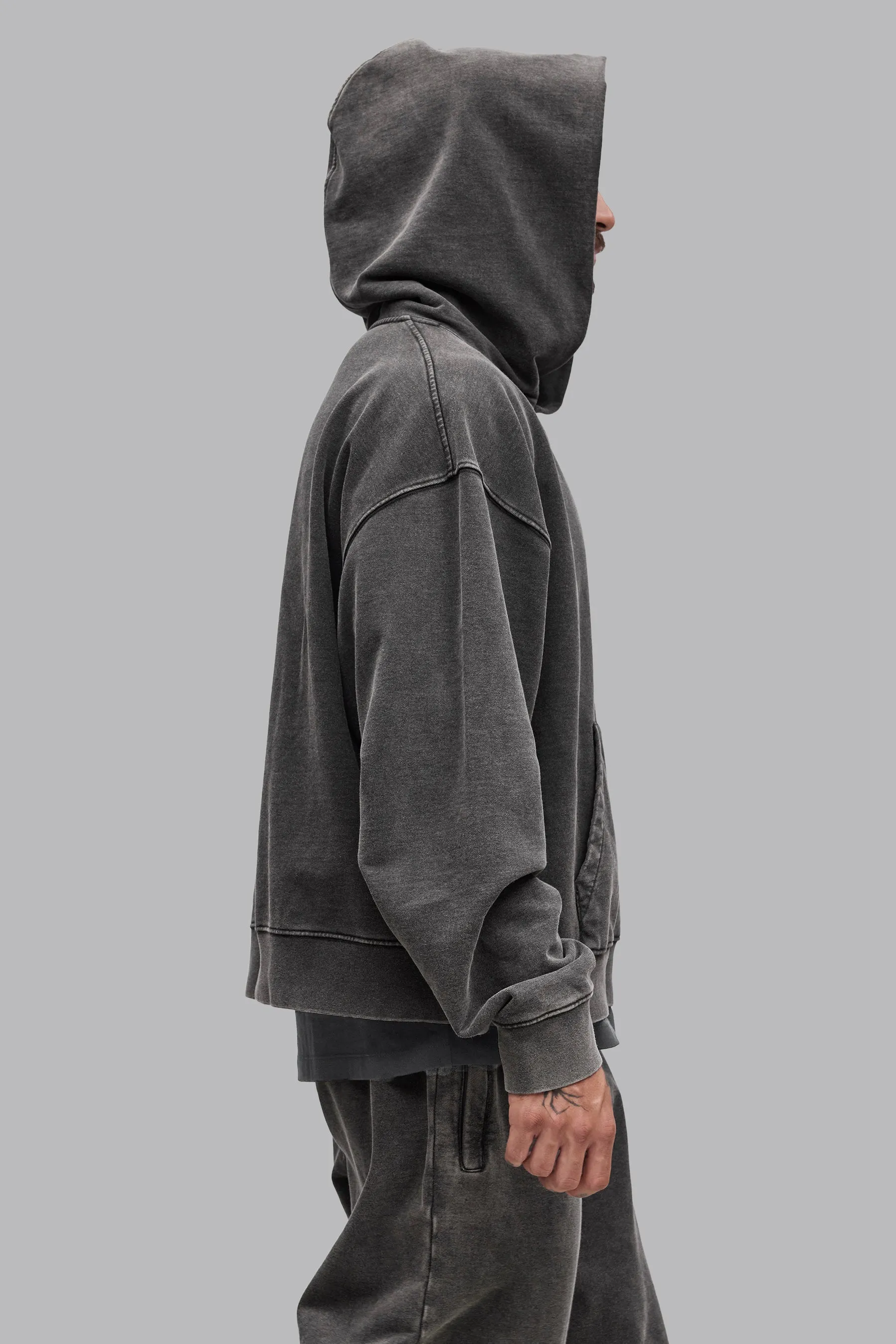 V_LYFE420 BOXY HOODIE - Gray Vintage