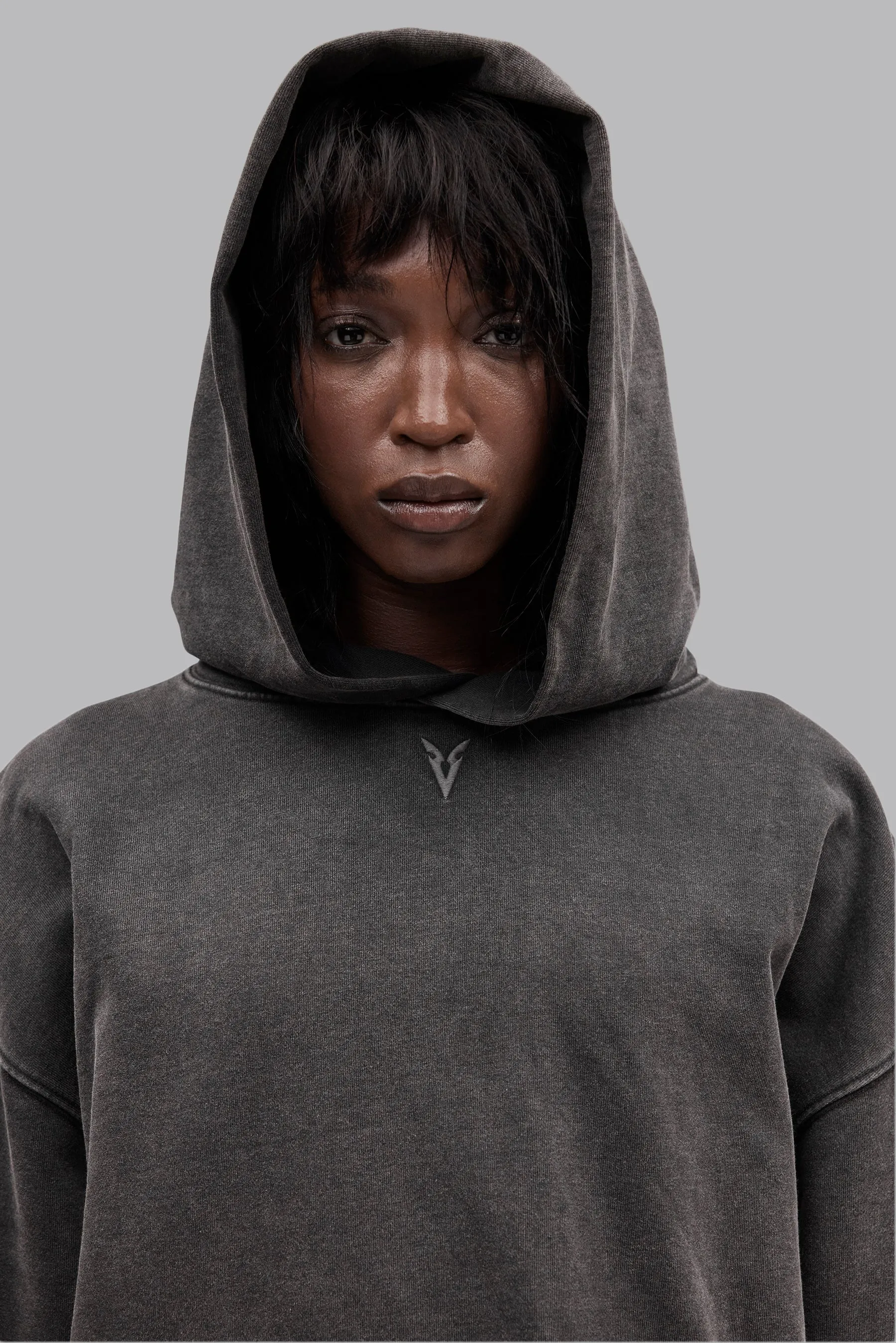 V_LYFE420 BOXY HOODIE - Gray Vintage