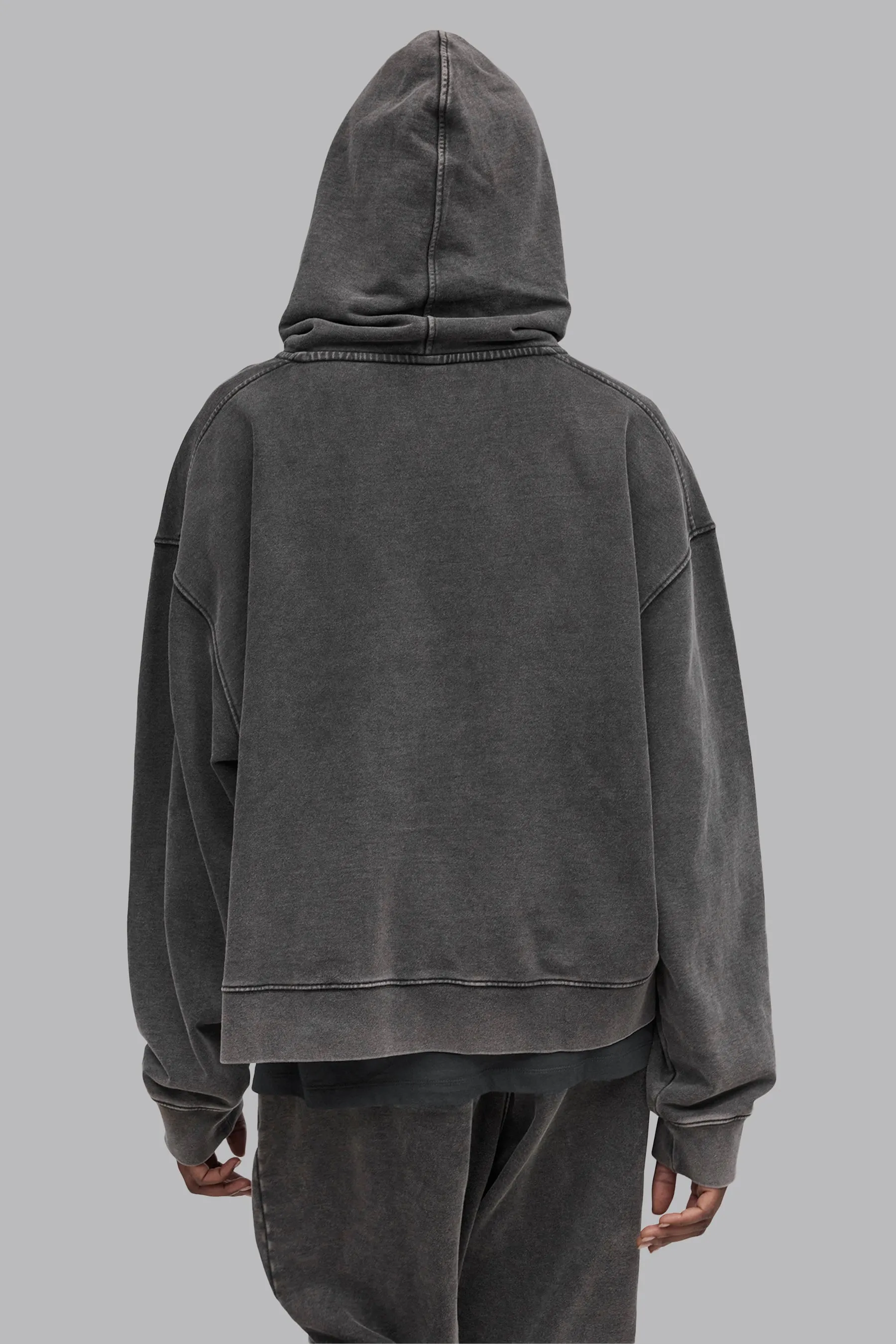 V_LYFE420 BOXY HOODIE - Gray Vintage