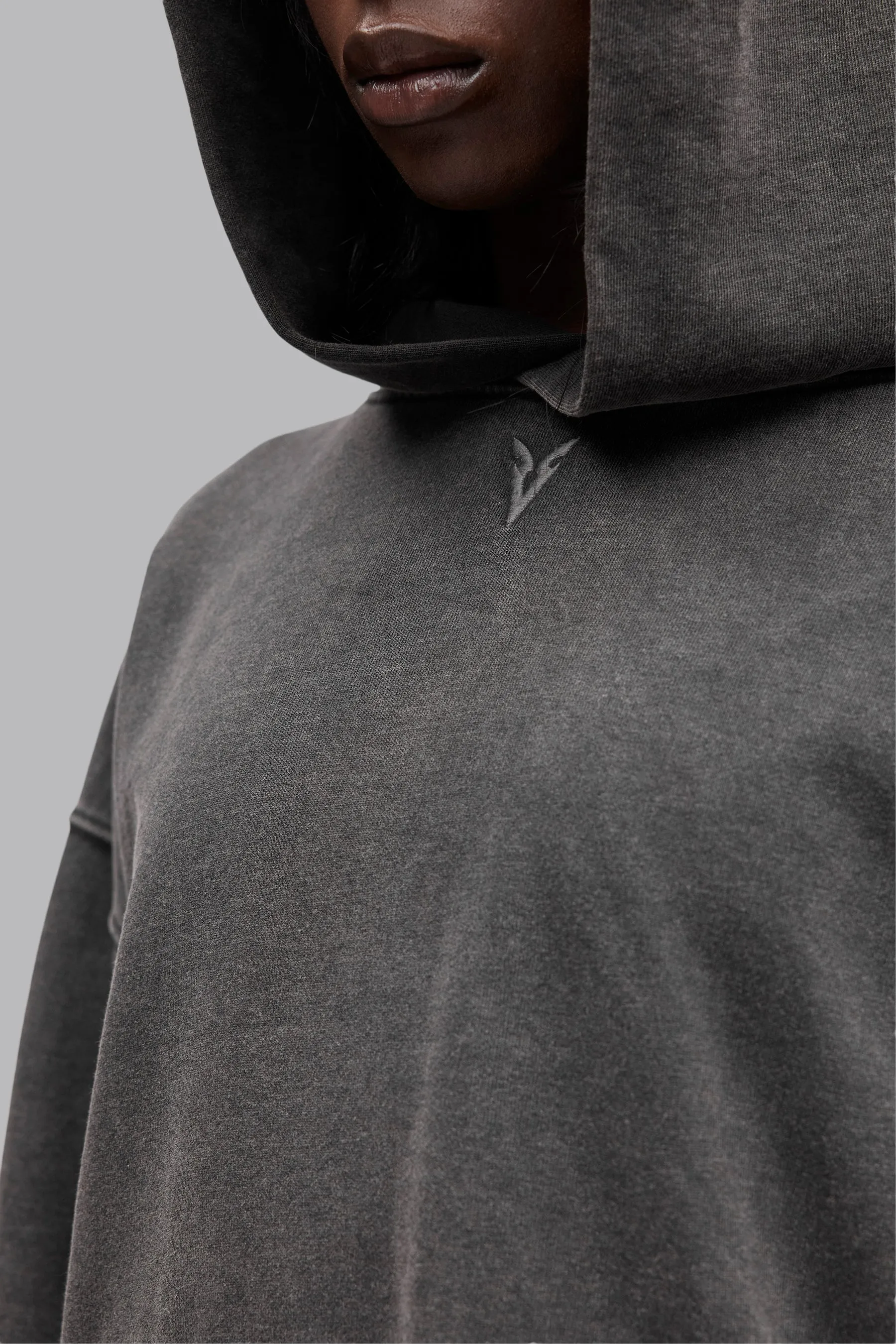 V_LYFE420 BOXY HOODIE - Gray Vintage