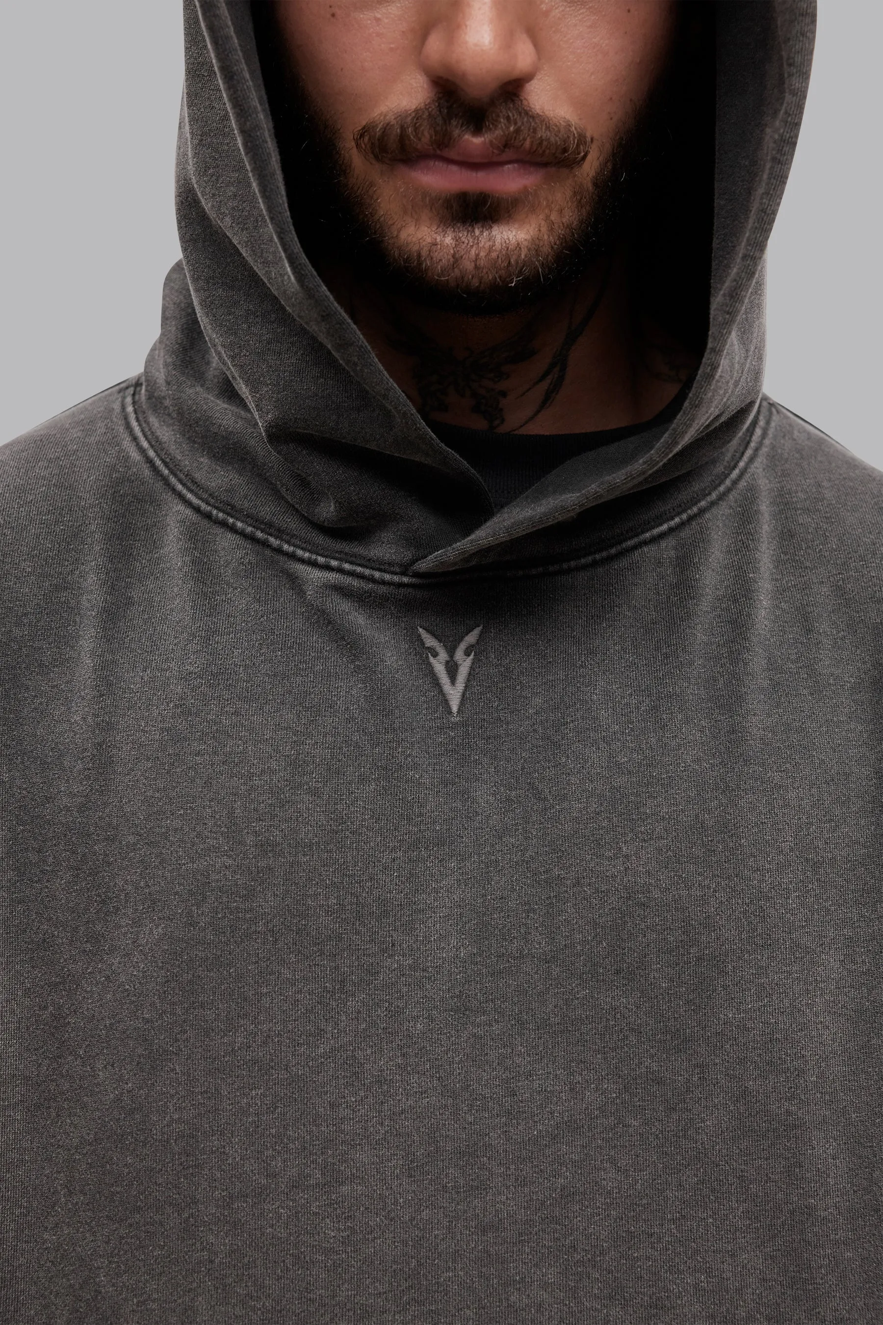 V_LYFE420 BOXY HOODIE - Gray Vintage