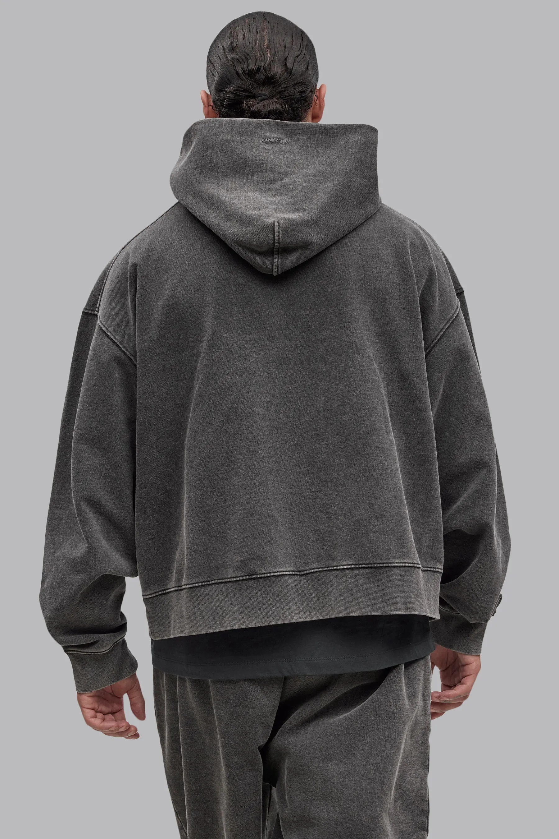 V_LYFE420 BOXY HOODIE - Gray Vintage
