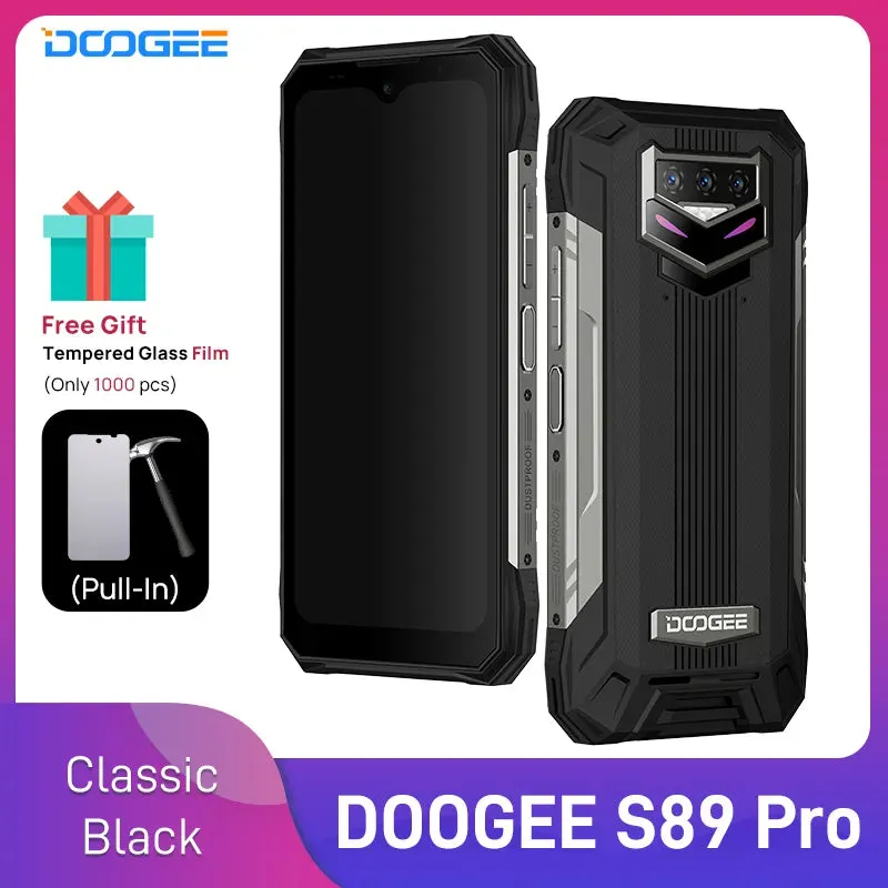World Premiere DOOGEE S89 Pro Rugged Phone 12000mAh Large Battery Smartphone Helio P90 64MP Camera Phone 8GB 256GB NFC Phone 65W