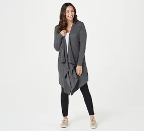 zuda Ecovero Open Front Cardigan with Rib Detail Size 1X Iron